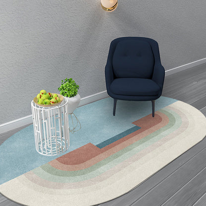 Blue Bedroom Rug Novelty Colorblock Pattern Area Rug Polyester Stain-Resistant Carpet - Blue - Clearhalo - 'Area Rug' - 'Rug' - 1715247