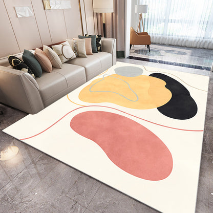 Beige Abstract Rug Polyester Modern Rug Non-Slip Backing Pet Friendly Area Rug for Living Room - Yellow - Clearhalo - 'Area Rug' - 'Rug' - 1715261