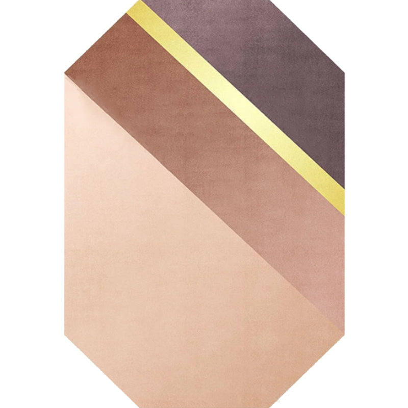 Novelty Living Room Irregular Rug in Brown Color Block Rectangle Print Rug Polyester Stain-Resistant Area Rug - view 3