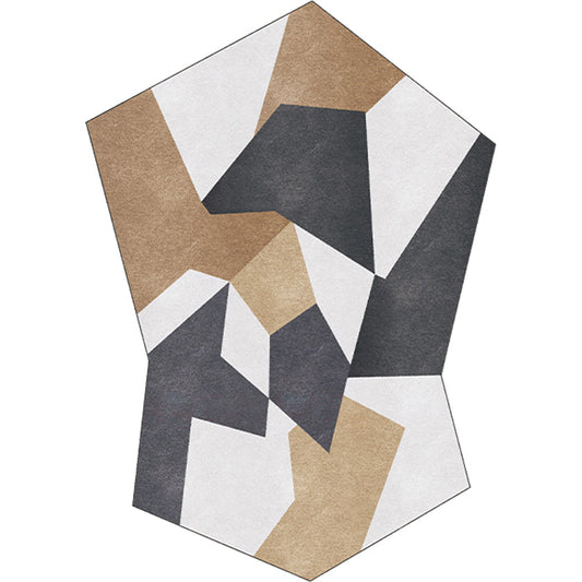 Modern Novelty Irregular Rug in Black and Brown Colorblock Pattern Rug Polyester Washable Carpet for Home Decoration - Clearhalo - 'Area Rug' - 'Rug' - 1715347