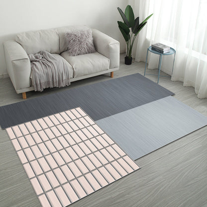 Casual Bedroom Irregular Rug in Grey and Ivory Color Block Print Rug Polyester Washable Area Rug