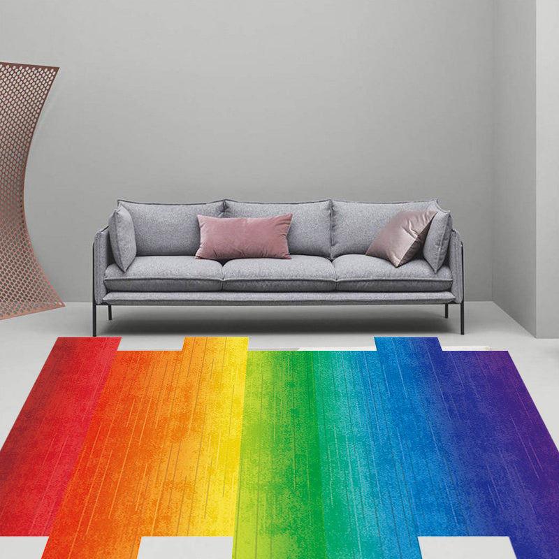 Simple Novelty Irregular Rug Colorful Ombre Rainbow Pattern Rug Polyester Non-Slip Carpet for Home Decor Clearhalo 'Area Rug' 'Rug' 1715478
