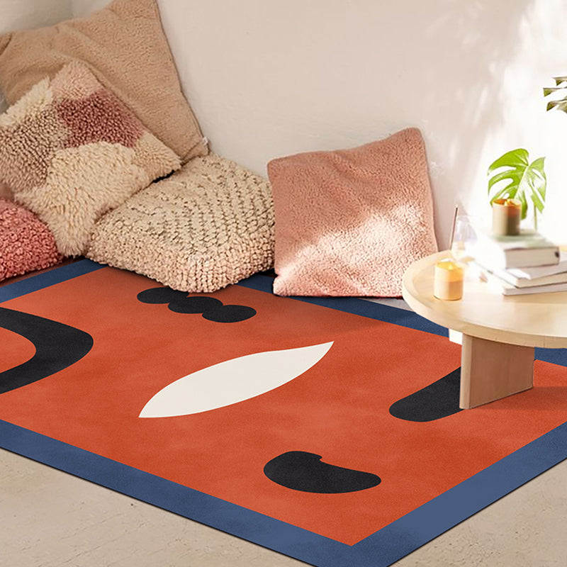 Contemporary Abstract Rug Multicolor Polyester Rug Washable Pet Friendly Carpet for Living Room - view 14