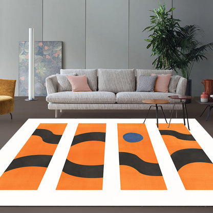 Contemporary Abstract Rug Multicolor Polyester Rug Washable Pet Friendly Carpet for Living Room