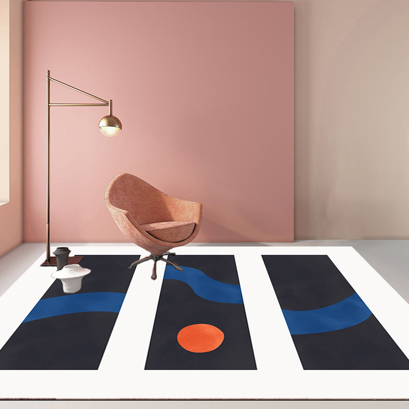 Contemporary Abstract Rug Multicolor Polyester Rug Washable Pet Friendly Carpet for Living Room - view 13