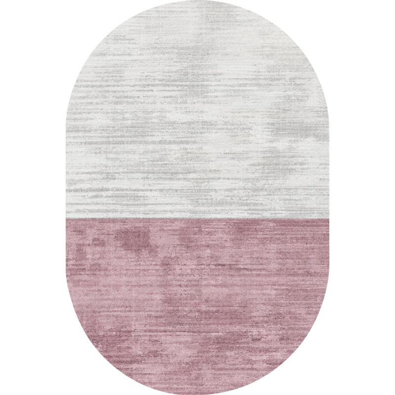 Novelty Living Room Rug in Pink and Blue Color Block Print Rug Polyester Stain-Resistant Area Rug