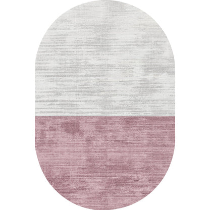 Novelty Living Room Rug in Pink and Blue Color Block Print Rug Polyester Stain-Resistant Area Rug