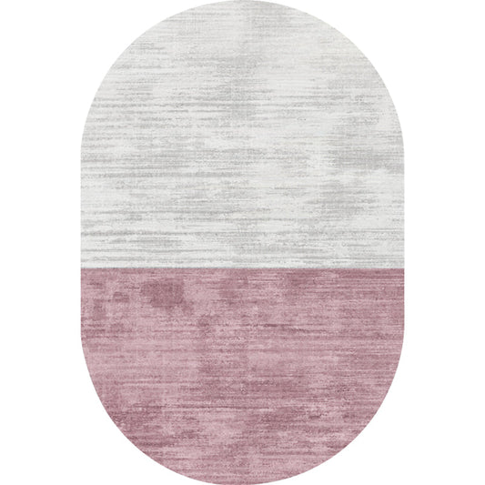 Novelty Living Room Rug in Pink and Blue Color Block Print Rug Polyester Stain-Resistant Area Rug