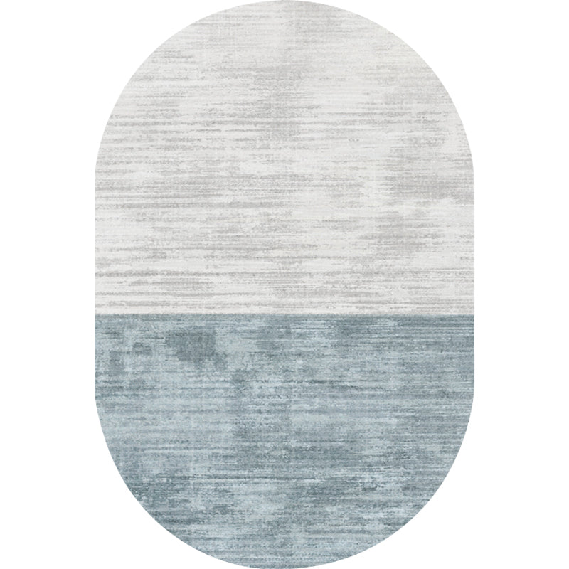 Novelty Living Room Rug in Pink and Blue Color Block Print Rug Polyester Stain-Resistant Area Rug - view 4