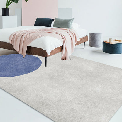 Novelty Living Room Irregular Rug in Grey and Pink Color Block Circle Rectangle Print Rug Polyester Non-Slip Area Rug Clearhalo 'Area Rug' 'Rug' 1715662