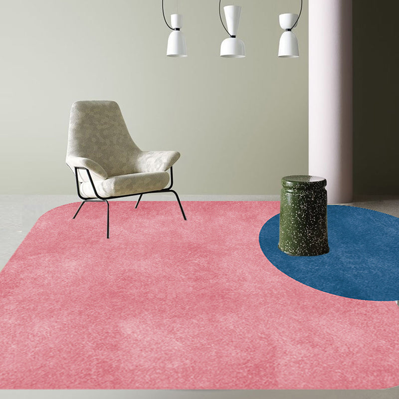 Novelty Living Room Irregular Rug in Grey and Pink Color Block Circle Rectangle Print Rug Polyester Non-Slip Area Rug Pink Clearhalo 'Area Rug' 'Rug' 1715664