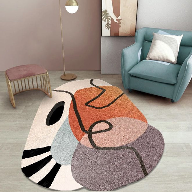 Simple Novelty Irregular Rug in Brown Abstract Pattern Rug Polyester Machine Washable Carpet for Home Decor Brown Clearhalo 'Area Rug' 'Rug' 1715686