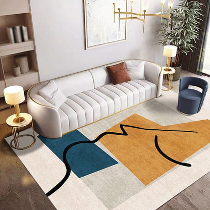 Novelty Character Pattern Rug Multicolor Polyester Rug Non-Slip Backing Pet Friendly Carpet for Living Room