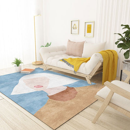 Novelty Character Pattern Rug Multicolor Polyester Rug Non-Slip Backing Pet Friendly Carpet for Living Room