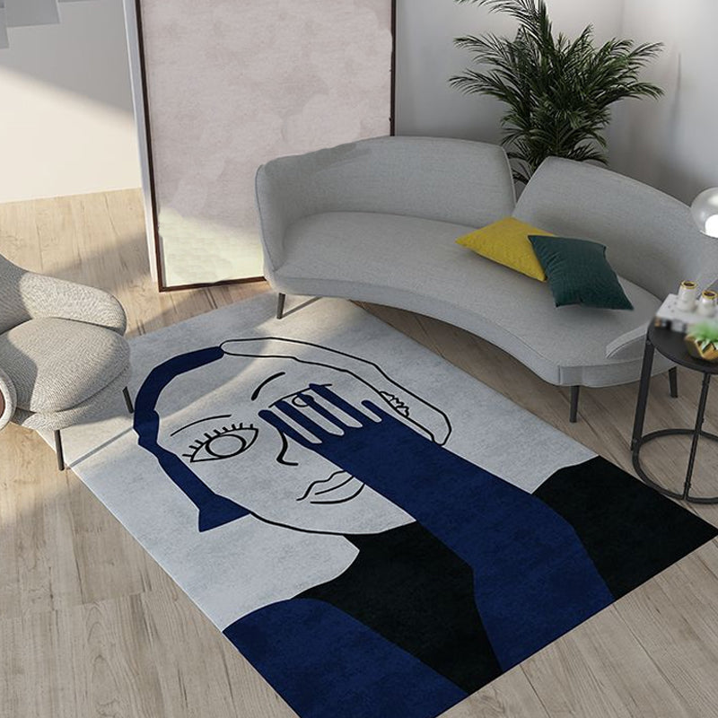 Novelty Character Pattern Rug Multicolor Polyester Rug Non-Slip Backing Pet Friendly Carpet for Living Room