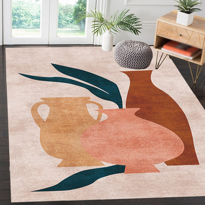 Novelty Character Pattern Rug Multicolor Polyester Rug Non-Slip Backing Pet Friendly Carpet for Living Room