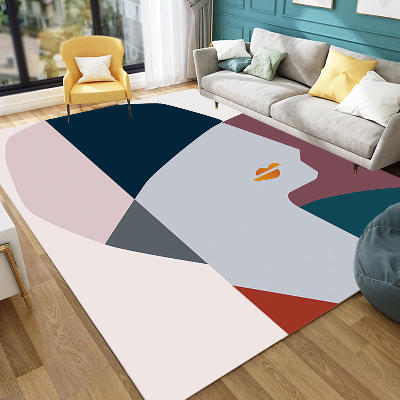 Multicolor Character Pattern Rug Polyester Casual Rug Pet Friendly Washable Carpet for Bedroom - Clearhalo - 'Area Rug' - 'Rug' - 1715918