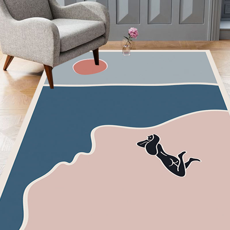 Multicolor Character Pattern Rug Polyester Casual Rug Pet Friendly Washable Carpet for Bedroom - Clearhalo - 'Area Rug' - 'Rug' - 1715921