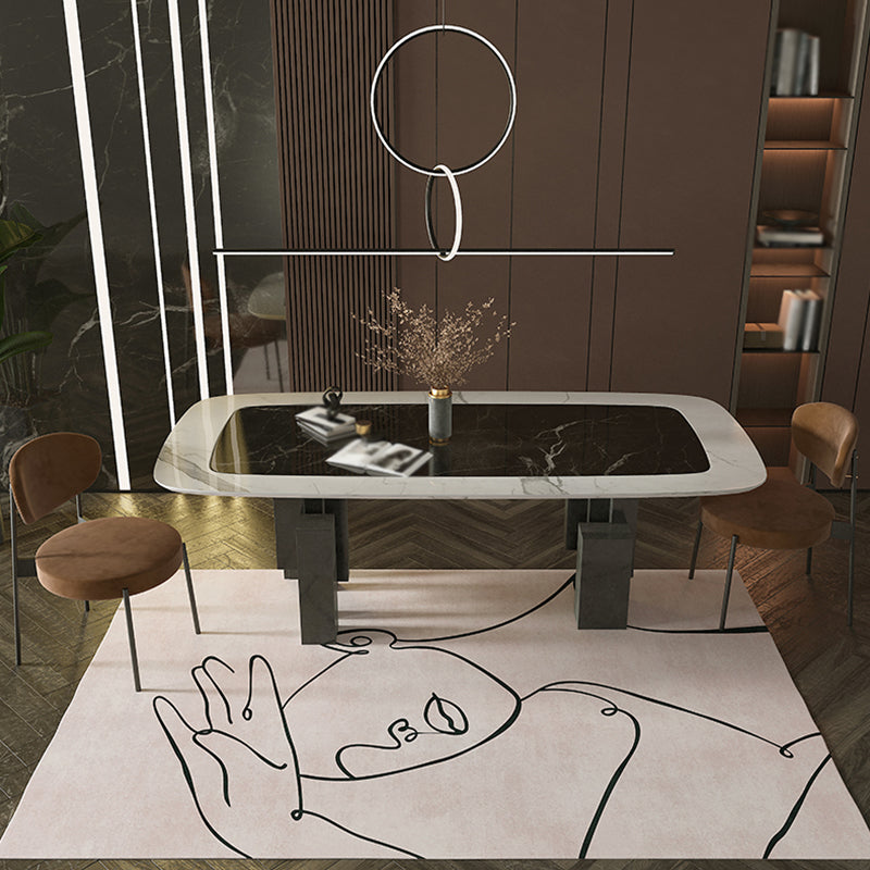 Contemporary Figure Pattern Rug Multicolor Polyester Rug Washable Pet Friendly Area Rug for Bedroom - view 18