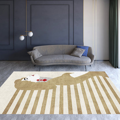 Contemporary Figure Pattern Rug Multicolor Polyester Rug Washable Pet Friendly Area Rug for Bedroom