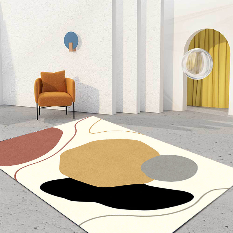 Unique Casual Rug Beige Colorblock Rug Washable Pet Friendly Non-Slip Carpet for Living Room Yellow Clearhalo 'Area Rug' 'Rug' 1716109