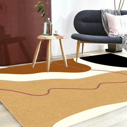 Unique Casual Rug Beige Colorblock Rug Washable Pet Friendly Non-Slip Carpet for Living Room Clearhalo 'Area Rug' 'Rug' 1716116