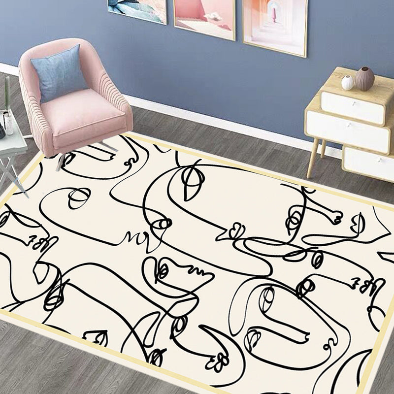 Stylish Multicolor Contemporary Rug Polyester Figure Pattern Rug Anti-Slip Backing Pet Friendly Area Rug for Living Room Clearhalo 'Area Rug' 'Rug' 1716220