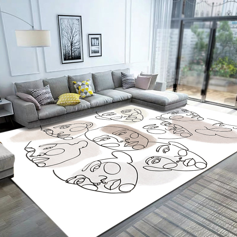 Stylish Multicolor Contemporary Rug Polyester Figure Pattern Rug Anti-Slip Backing Pet Friendly Area Rug for Living Room Clearhalo 'Area Rug' 'Rug' 1716229