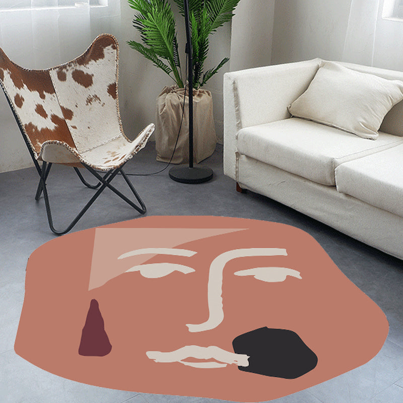 Stylish Modern Rug Red Character Pattern Rug Anti-Slip Backing Pet Friendly Carpet for Living Room Red Clearhalo 'Area Rug' 'Rug' 1716237