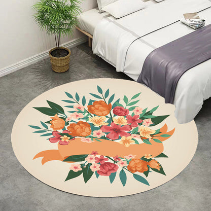 Unique Floral Pattern Rug Pink and Orange Kids Rug Polyester Pet Friendly Washable Non-Slip Backing Area Rug for Nursery Yellow-Red Clearhalo 'Area Rug' 'Rug' 1716318