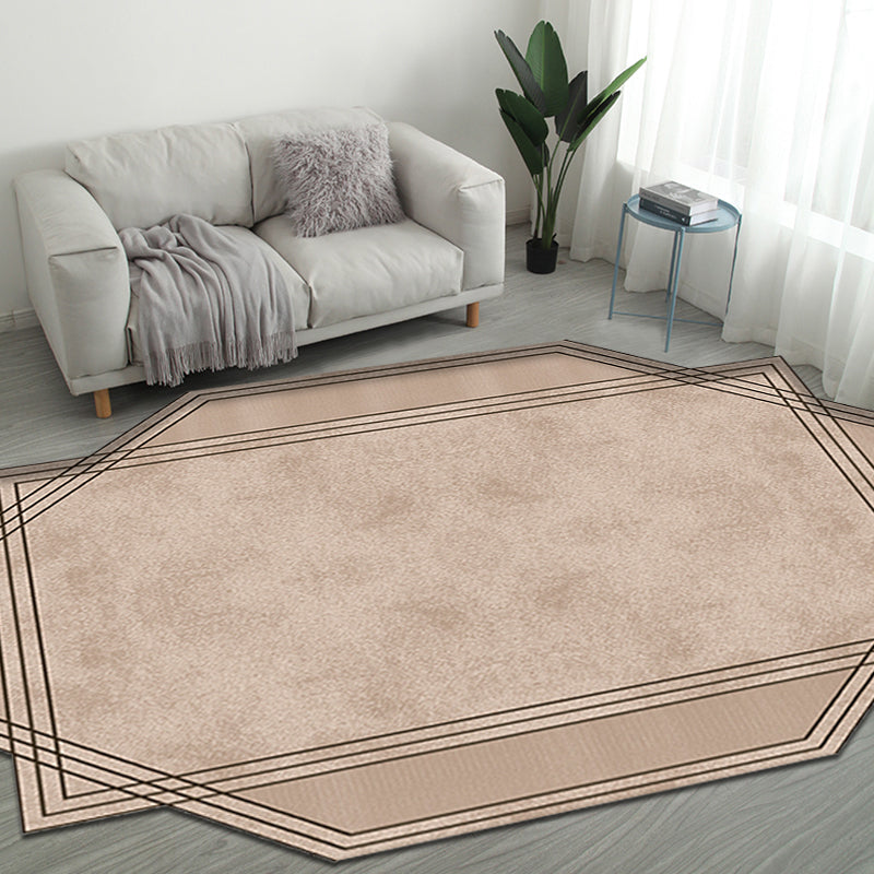 Brown Bedroom Rug Novelty Solid Color Area Rug Polyester Pet Friendly Anti-Slip Carpet - Clearhalo - 'Area Rug' - 'Rug' - 1716322