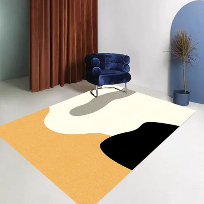 Novelty Abstract Rug Beige Polyester Rug Non-Slip Backing Washable Pet Friendly Area Rug for Living Room