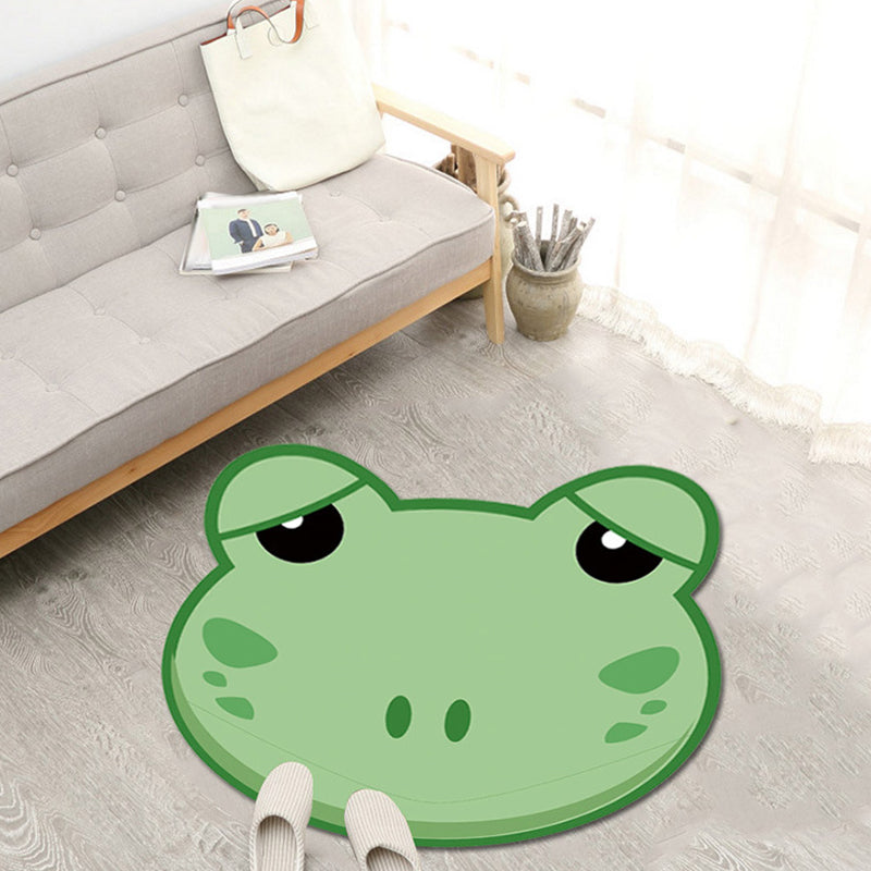 Unique Cartoon Animal Pattern Rug Green and Pink Kids Rug Polyester Pet Friendly Washable Non-Slip Backing Area Rug for Nursery Green Clearhalo 'Area Rug' 'Rug' 1716691