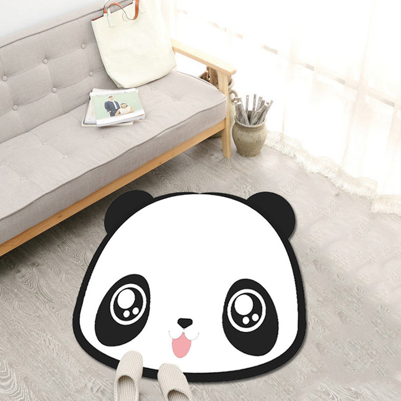 Unique Cartoon Animal Pattern Rug Green and Pink Kids Rug Polyester Pet Friendly Washable Non-Slip Backing Area Rug for Nursery White Clearhalo 'Area Rug' 'Rug' 1716692