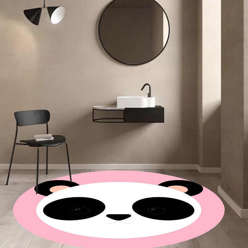 Kids Cartoon Animal Pattern Rug Blue and Pink Polyester Rug Washable Pet Friendly Non-Slip Area Rug for Child's Bedroom - Clearhalo - 'Area Rug' - 'Rug' - 1716752