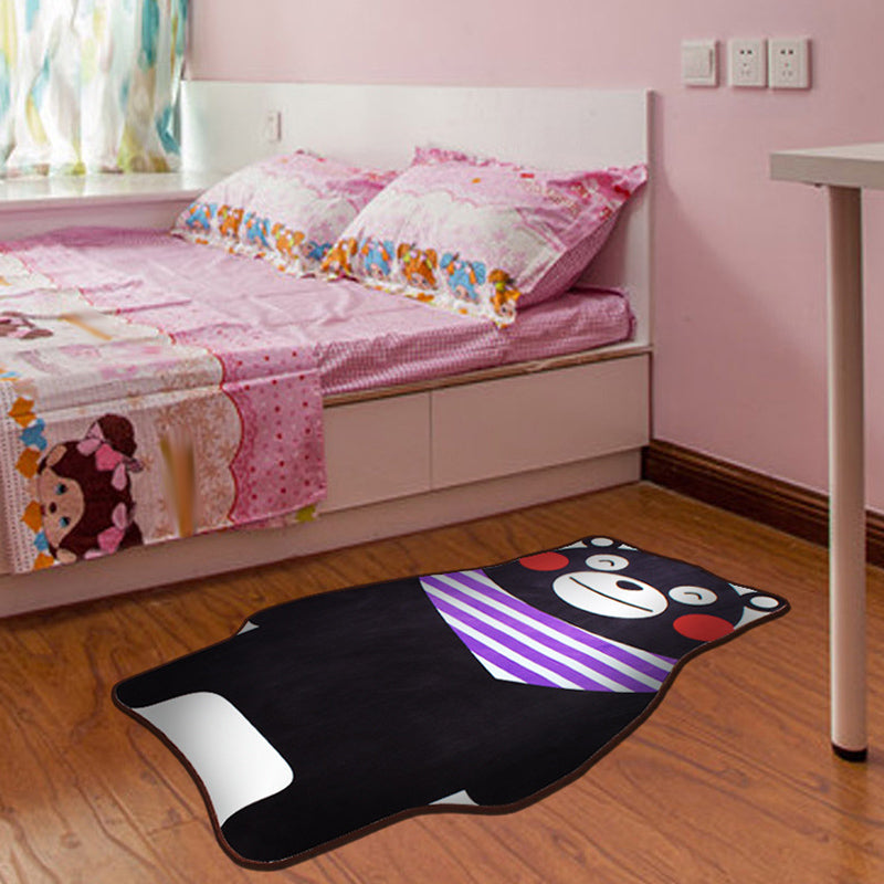 Stylish Cartoon Character Pattern Rug Multicolor Kids Rug Polyester Washable Pet Friendly Anti-Slip Carpet for Children's Room Black Clearhalo 'Area Rug' 'Rug' 1716805