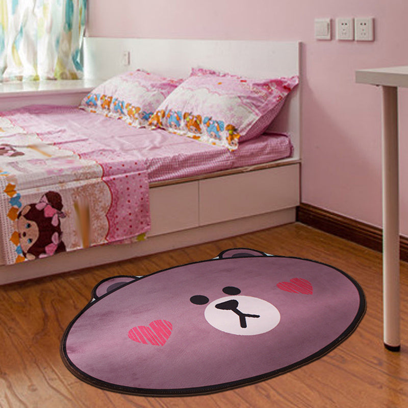 Stylish Cartoon Character Pattern Rug Multicolor Kids Rug Polyester Washable Pet Friendly Anti-Slip Carpet for Children's Room Purple Clearhalo 'Area Rug' 'Rug' 1716806