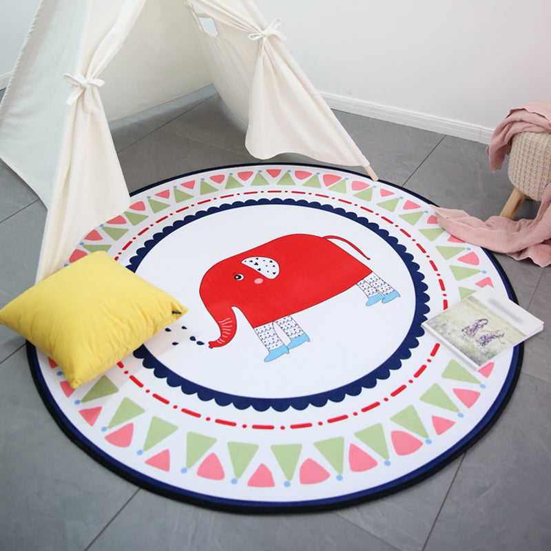 Unique Animal Pattern Rug Pink and Blue Kids Rug Polyester Pet Friendly Washable Non-Slip Backing Area Rug for Nursery Red Clearhalo 'Area Rug' 'Rug' 1716830