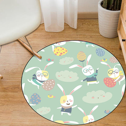 Unusual Cartoon Animal Pattern Rug Multicolor Kids Rug Polyester Pet Friendly Washable Area Rug for Nursery Light Green Clearhalo 'Area Rug' 'Rug' 1716902