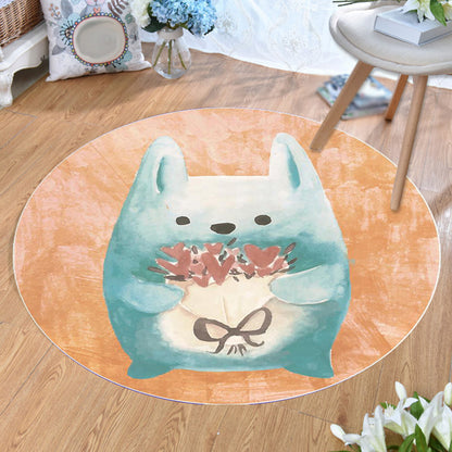 Unusual Cartoon Animal Pattern Rug Multicolor Kids Rug Polyester Pet Friendly Washable Area Rug for Nursery Yellow-Red Clearhalo 'Area Rug' 'Rug' 1716903