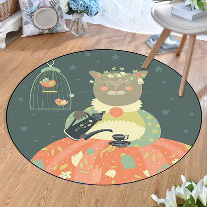 Unusual Cartoon Animal Pattern Rug Multicolor Kids Rug Polyester Pet Friendly Washable Area Rug for Nursery Green Clearhalo 'Area Rug' 'Rug' 1716904