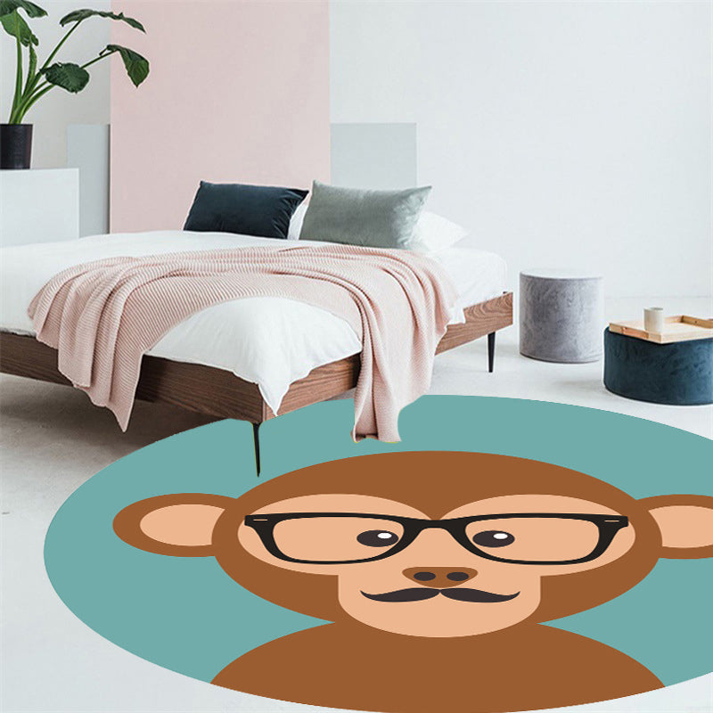 Unusual Cartoon Animal Pattern Rug Ginger and Orange and Kids Rug Polyester Washable Pet Friendly Anti-Slip Carpet for Children's Room Clearhalo 'Area Rug' 'Rug' 1717321