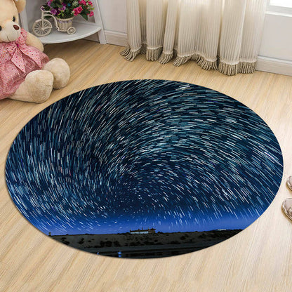 Black and Blue Kids Rug Polyester Galaxy Pattern Rug Pet Friendly Washable Anti-Slip Backing Carpet for Decoration - Dark Gray - Clearhalo - 'Area Rug' - 'Rug' - 1725703