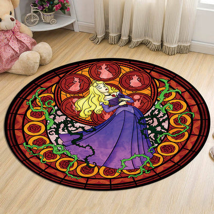 Kids Cartoon Princess Pattern Rug Multicolor Polyester Rug Washable Pet Friendly Non-Slip Area Rug for Child's Bedroom - Red - Clearhalo - 'Area Rug' - 'Rug' - 1726029