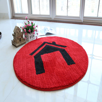 Blue and Red Kids Rug Polyester House and Battery Pattern Rug Pet Friendly Washable Anti-Slip Backing Carpet for Decoration - Red - Clearhalo - 'Area Rug' - 'Rug' - 1726228