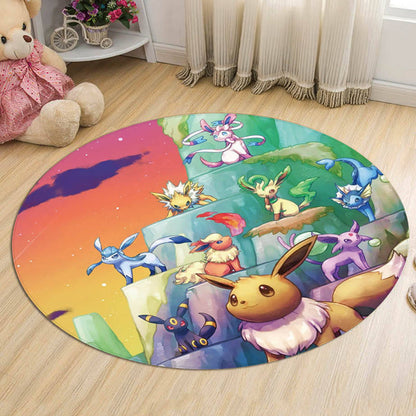 Kids Cartoon Character Pattern Rug Multicolor Polyester Rug Washable Pet Friendly Non-Slip Area Rug for Child's Bedroom - Red - Clearhalo - 'Area Rug' - 'Rug' - 1726313