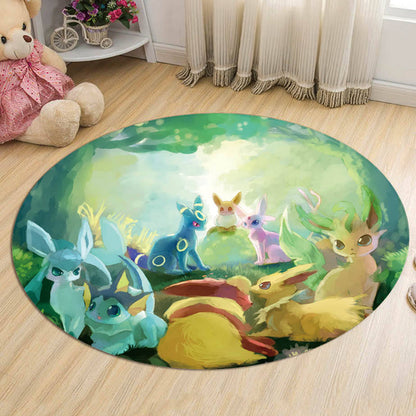 Kids Cartoon Character Pattern Rug Multicolor Polyester Rug Washable Pet Friendly Non-Slip Area Rug for Child's Bedroom - Green - Clearhalo - 'Area Rug' - 'Rug' - 1726315