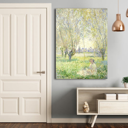 Figure Outing Scene Wall Decor for Bathroom Oil Painting Canvas Art Print, Multiple Sizes