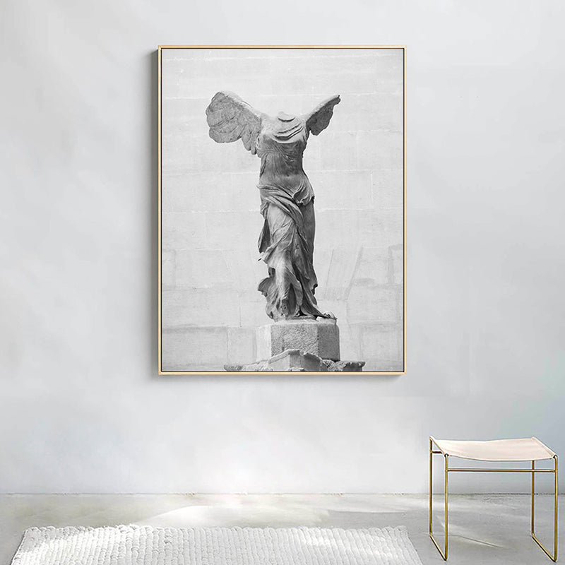 Grey Nordic Canvas Print Photo Winged Victory of Samothrace Wall Art Decor for Room - view 4