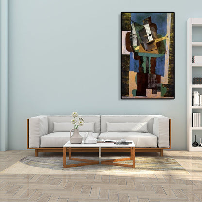 Pastel Color Instruments Wall Decor Textured Cubism Style Girls Bedroom Canvas Print